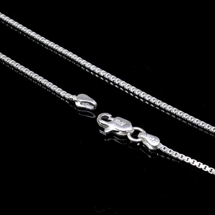 Traditional Indian 925 Sterling Silver Box Design Neck Chain