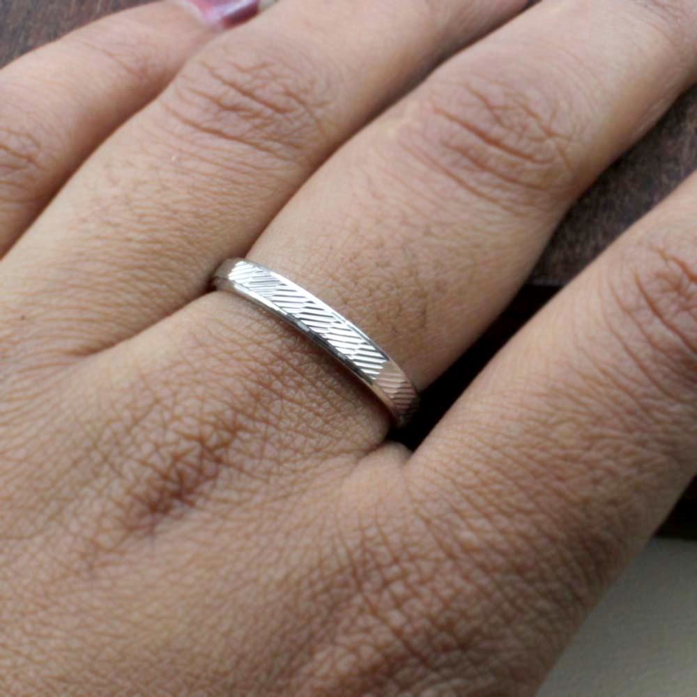 Trendy Real 925 Solid Real Silver Band Unisex Ring
