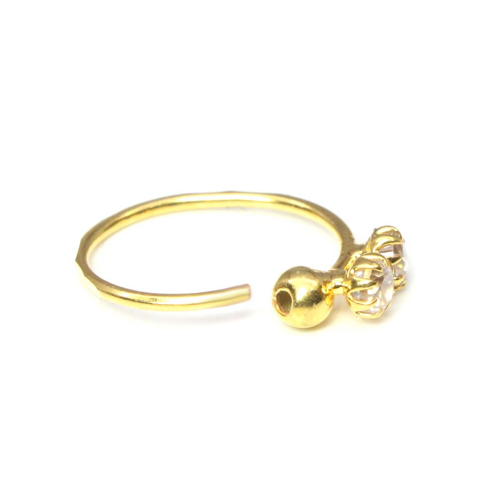 Shop Online Nose Ring in real gold. 22 gauge handmade nose ring.