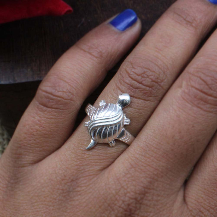 Traditional Turtle Real 925 Solid Silver Unisex Ring