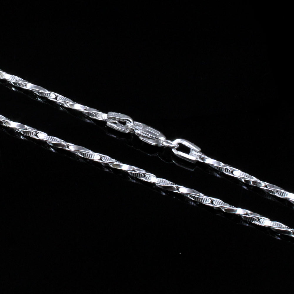 Real Solid Sterling Silver Link Design Chain 18" Neck Chain