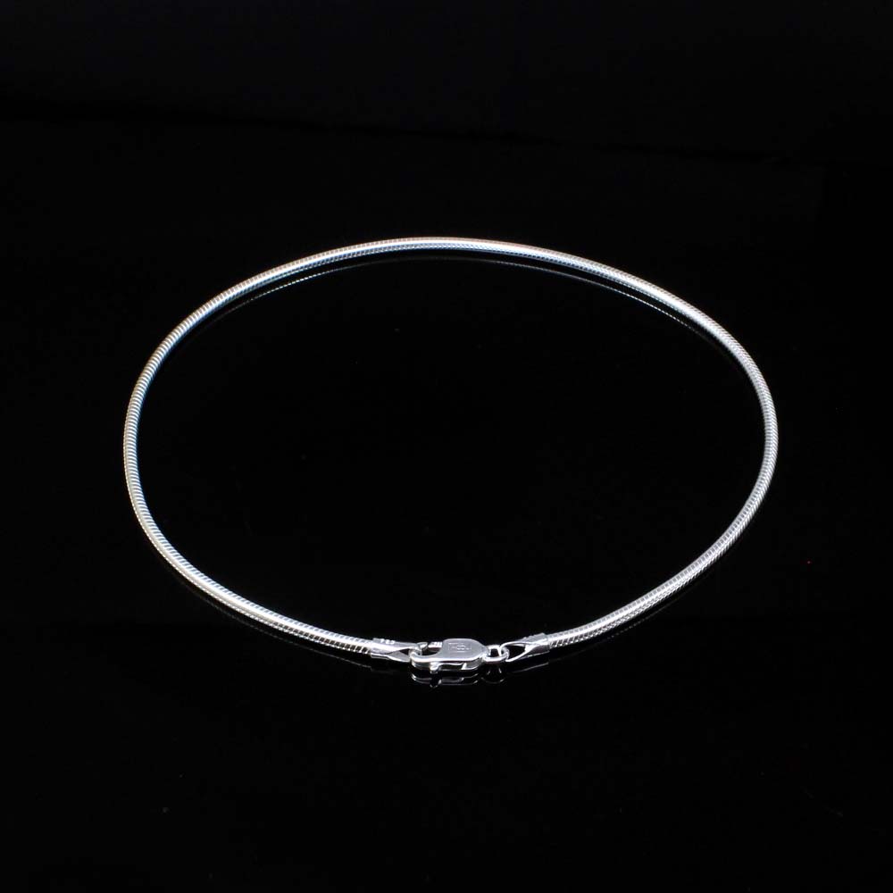 Hot 925 Real Solid Silver Indian Snake Style Women Anklets Ankle Bracelet 10.3"