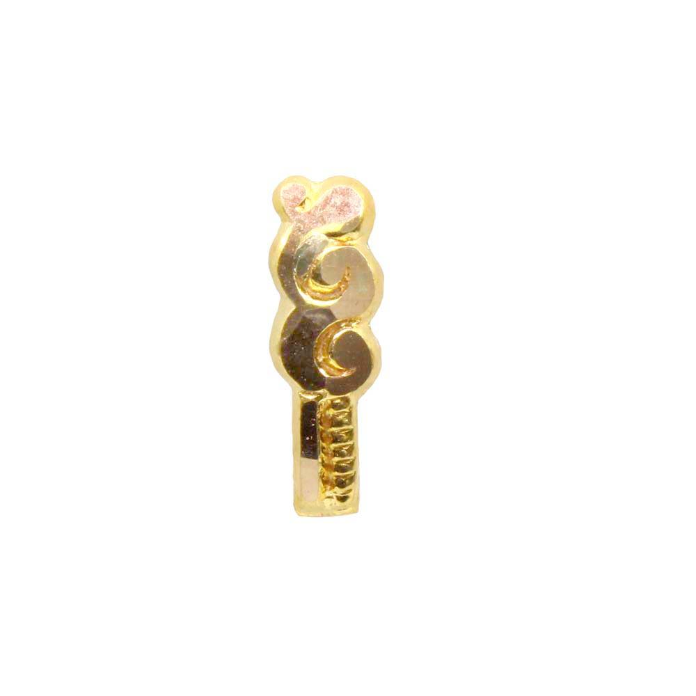 Ethnic Vertical Indian Style 14K Real Gold Nose Stud Indian Push pin Nose stud