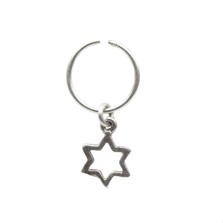 Cute Real 925 Sterling Silver Piercing Septum Indian Star Shape nose ring
