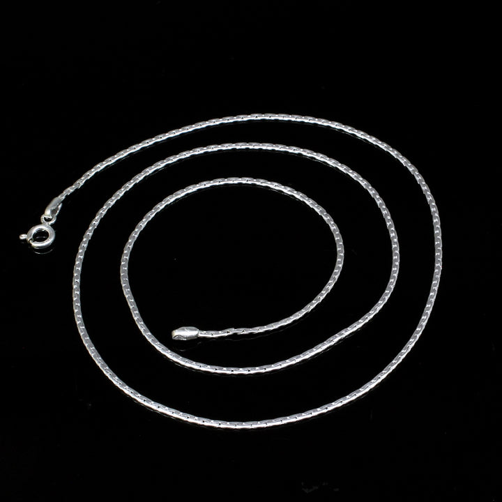 Real Solid Silver Link Design Chain 20.5" Neck Chain