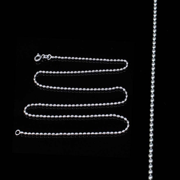 Cute 925 Real Solid Silver Indian ball Style Women Chain 18" Neck Chain