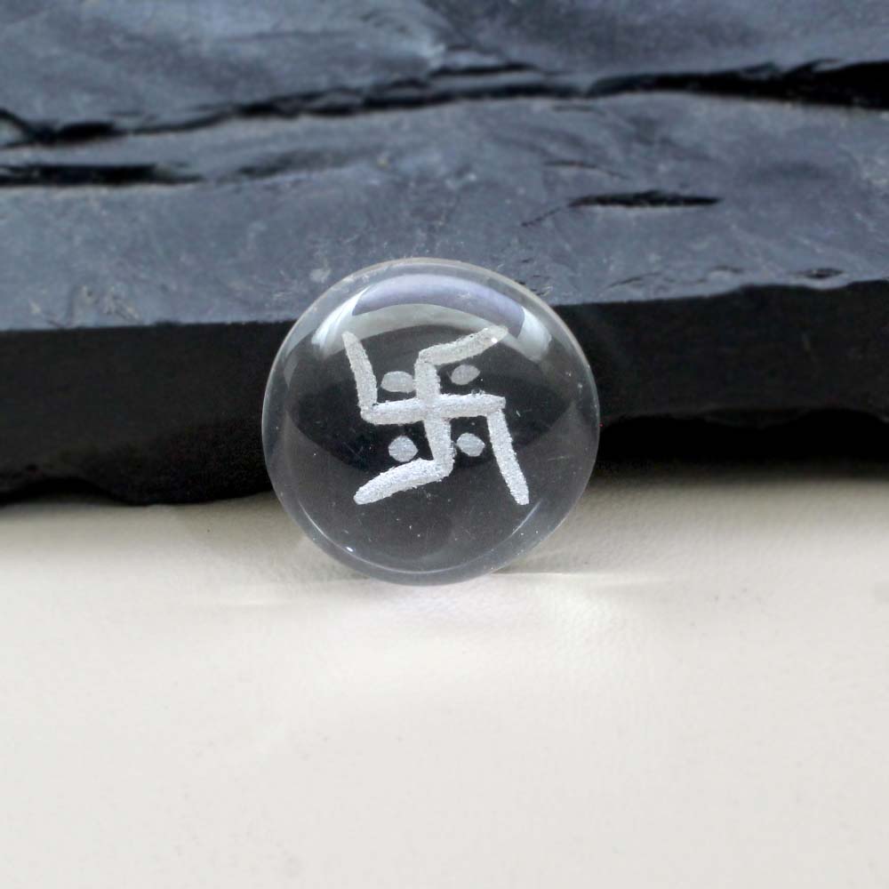 Natural Crystal Healing Chakra God Swastik Symbol Gemstone For Pendant