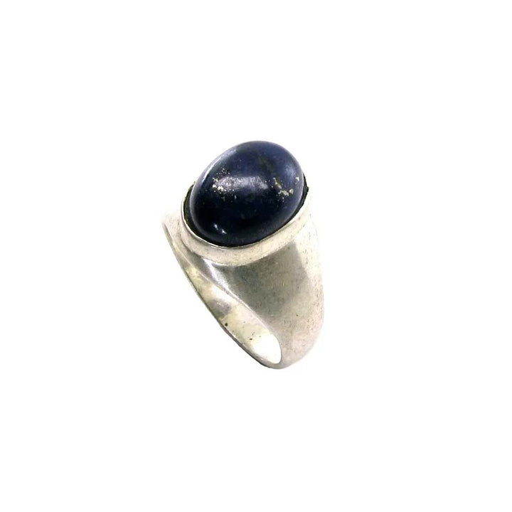 Silver Ring Blue Lapis Lazuli Gemstone Birthstone - Pre-owned