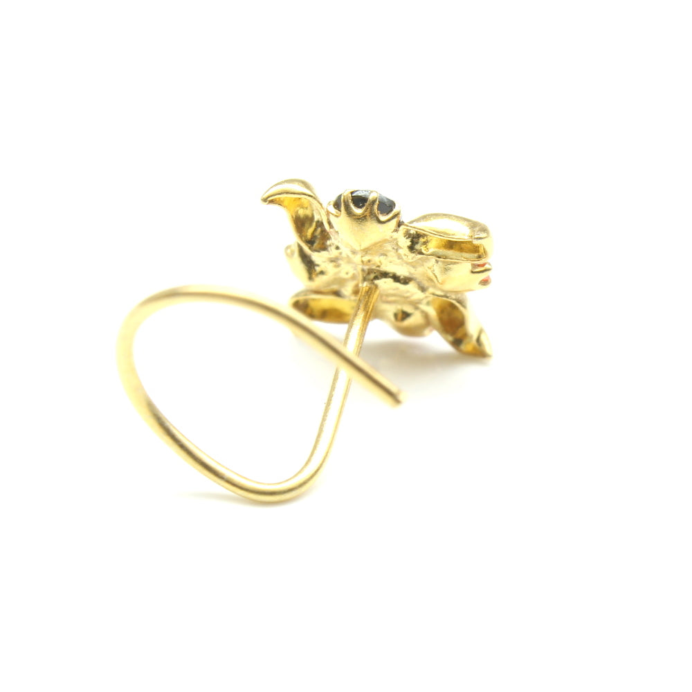 Cute Gold Plated Indian Women Nose Studs CZ Twisted nose ring