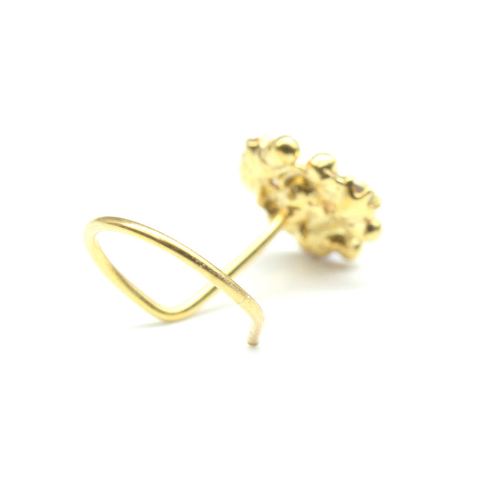 Beautiful Gold Plated Indian Women Style Tiny Nose Studs CZ Twist nose ring 24g