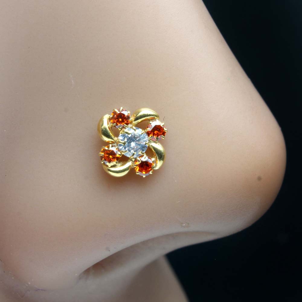 Nose pin new design on sale gold