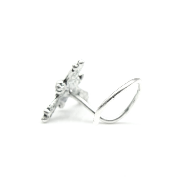 Cute Gypsy Style 925 Real Silver Asian Twisted Women Nose Stud 24g