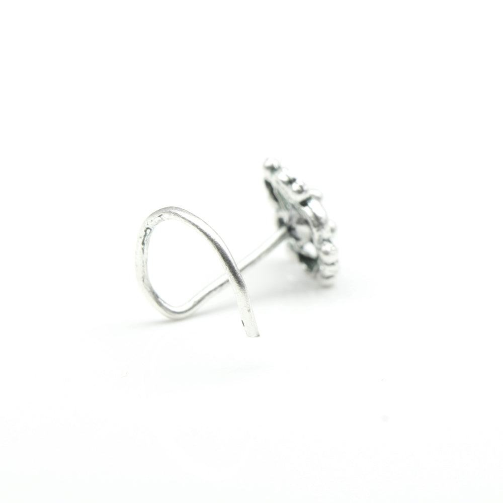 Traditional Asian Style Real Silver Twisted Indian Women Nose Stud nose ring