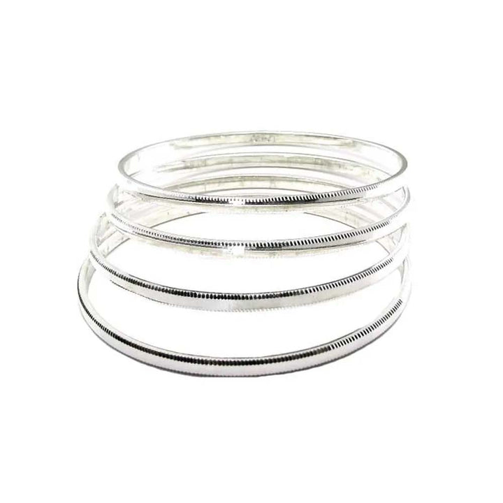 Karizmatic Real Silver Bangles Bracelets (Churi) - 4pc Set