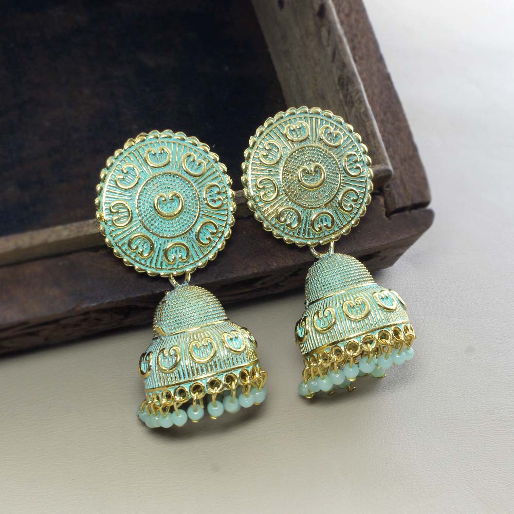 Beautiful Party Wear Classical Jhumka Gold Plated Dangle Earrings for women