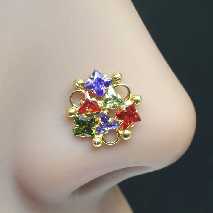 16g-indian-nose-ring-multi-color-cz-gold-plated-piercing-nose-stud-push-pin-11047