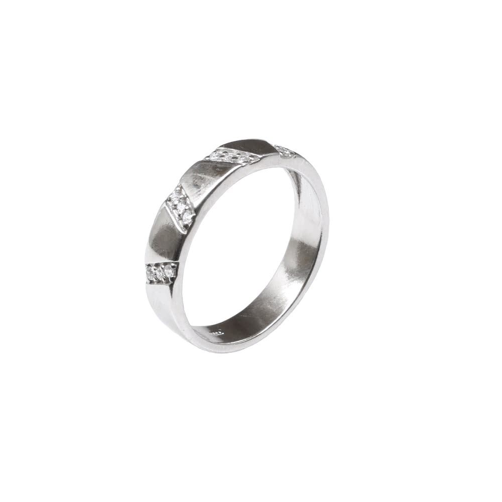 Real solid Sterling Silver White CZ Men's finger ring