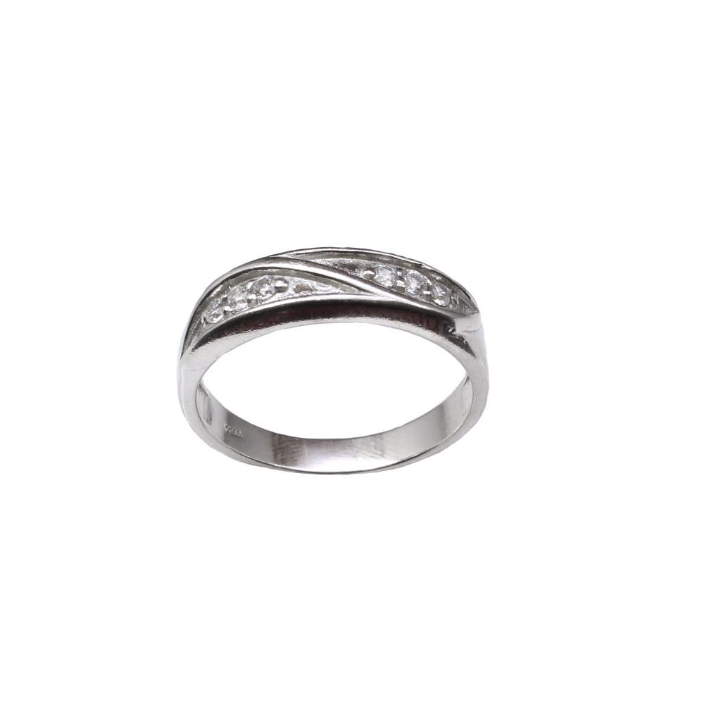 Real Solid Silver White CZ Men's finger ring