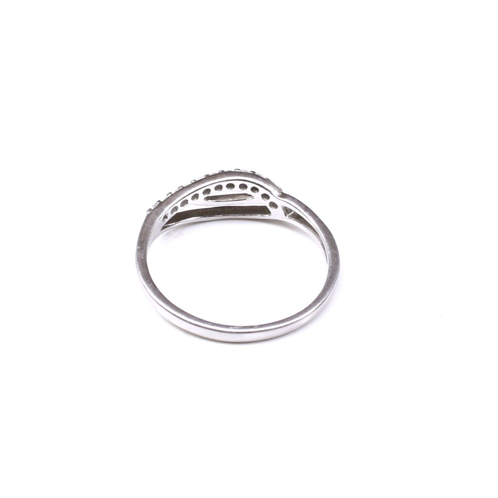 Real solid Sterling Silver White CZ Women finger ring
