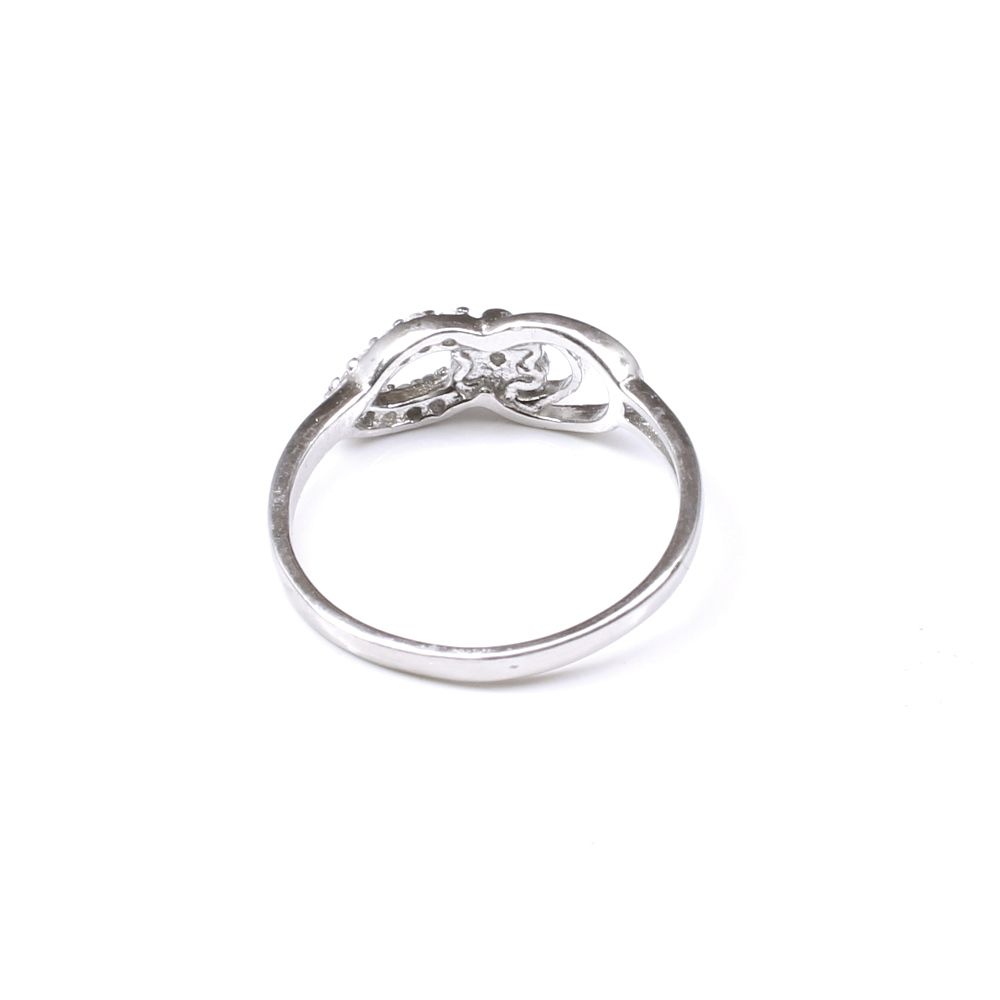 Real solid 925 Sterling Silver White CZ Women finger ring