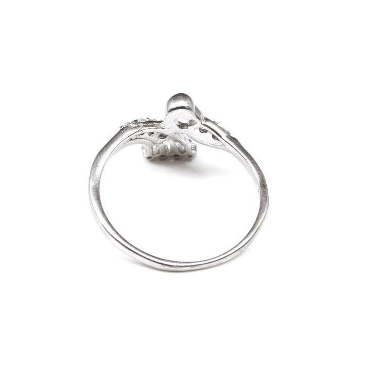 Real solid 925 Sterling Silver Duck White CZ Women finger ring