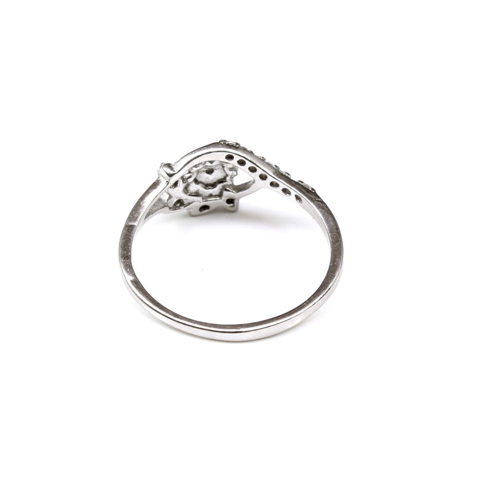 Real Sterling Silver White CZ Women finger ring