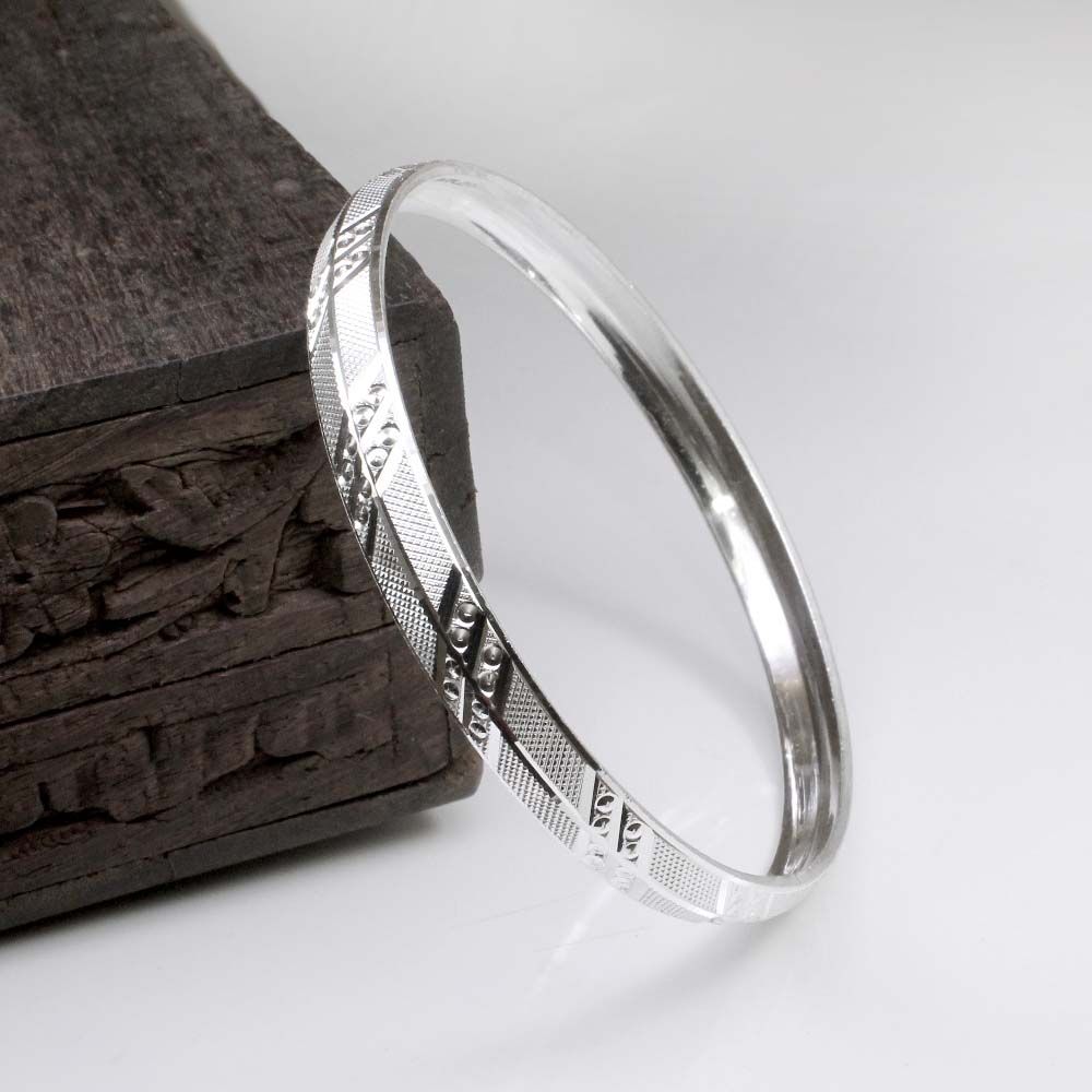 Gents Kada Bracelet Silver Kappu Designs For Mens With Price Slb