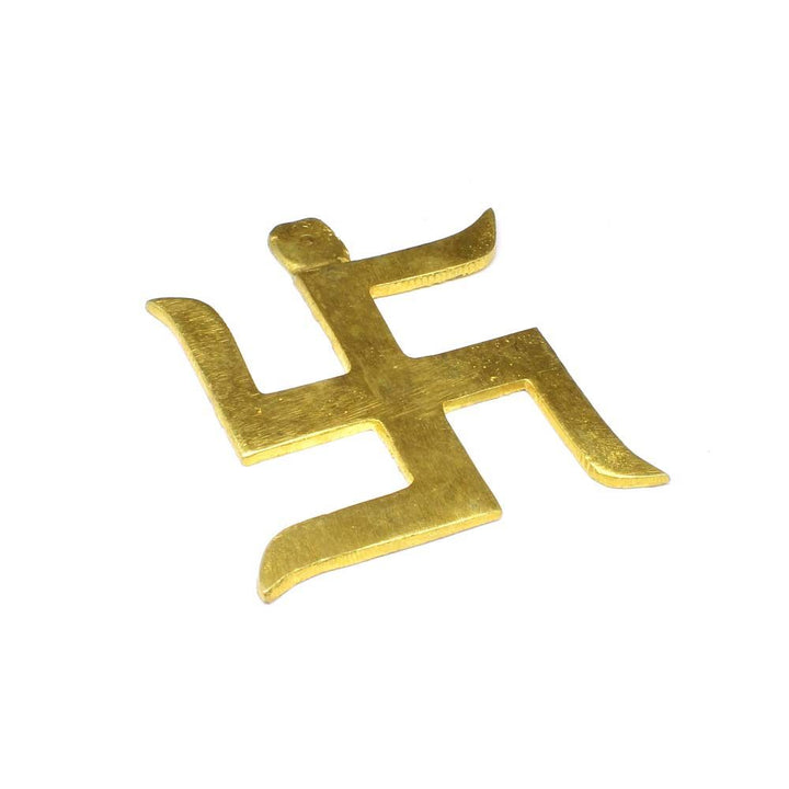 Golden Brass Swastik Wall Hanging for Astrology Lal Kitab and red book remedies