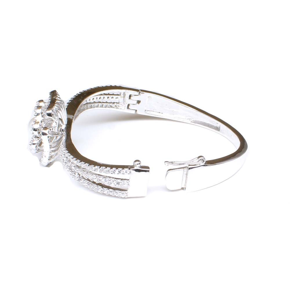 Pear Floral Fashion CZ Bracelet Bangle Platinum Finish