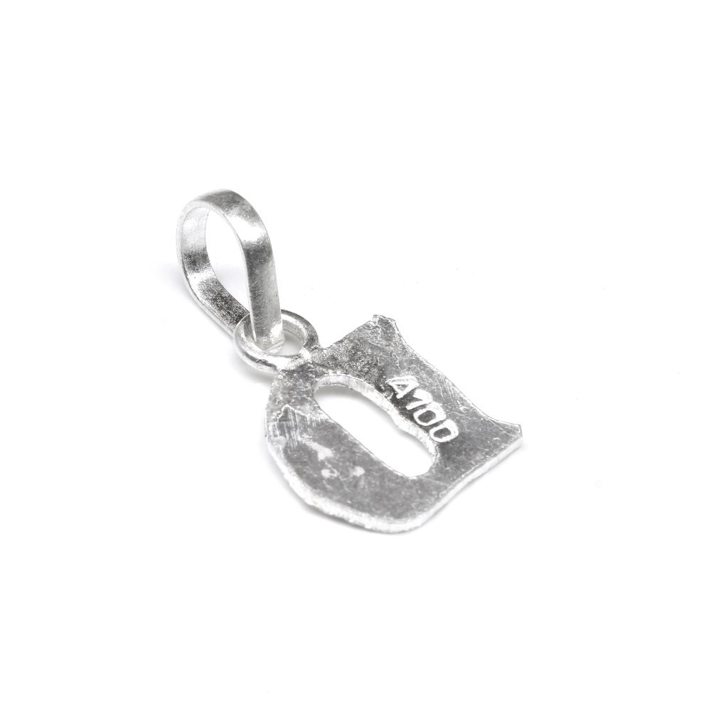 Pure Silver 'D' Letter Alphabet Pendant for men women