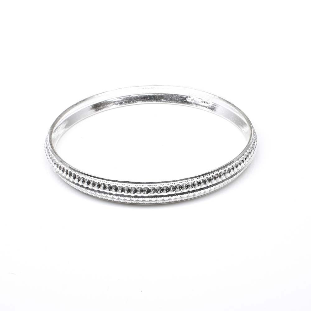 Indian Real Sterling Silver Men's Bangle Sikh Kada pure silver Bracelet - 6.3 CM