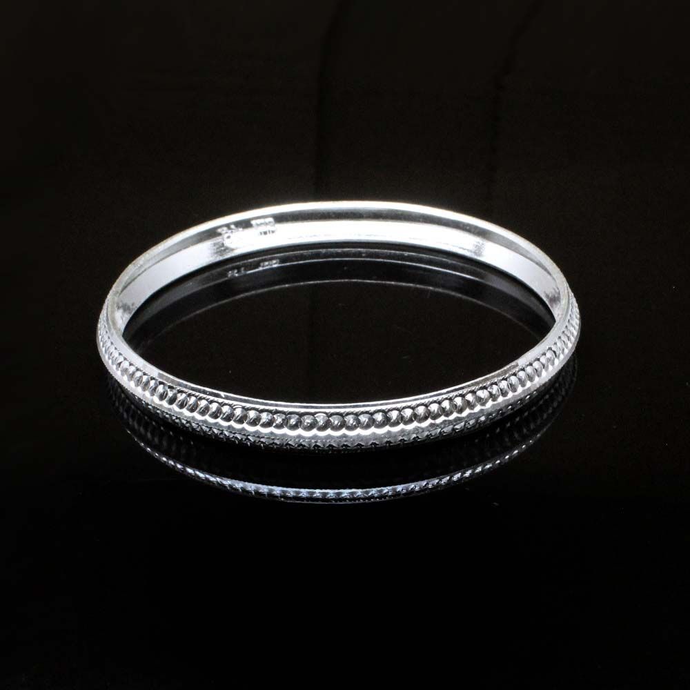 Indian Real Sterling Silver Men's Bangle Sikh Kada pure silver Bracelet - 6.3 CM
