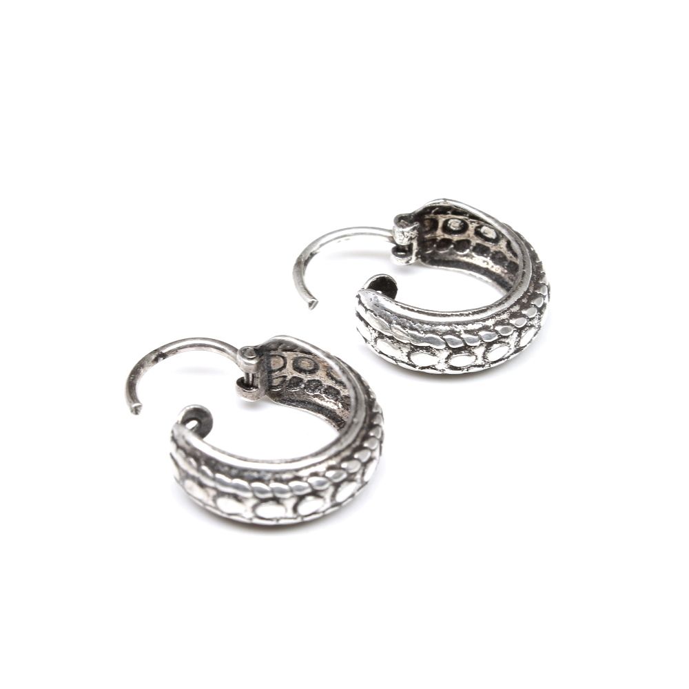 Sterling Silver Earrings hinged Hoop rings for women - Pair