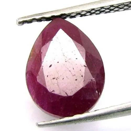 4.3Ct Natural Untreated Ruby Pear Faceted Gemstone