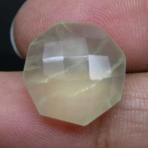 9.6Ct Natural Prehnite Octagon Shape Faceted Gemstone