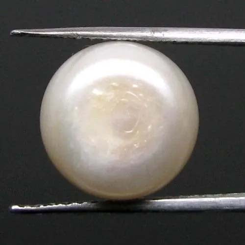Certified 9.90Ct Natural Real Round White Pearl for Moon