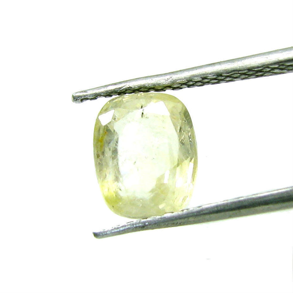2.4Ct Natural Light Yellow Sapphire Oval Faceted Gemstone