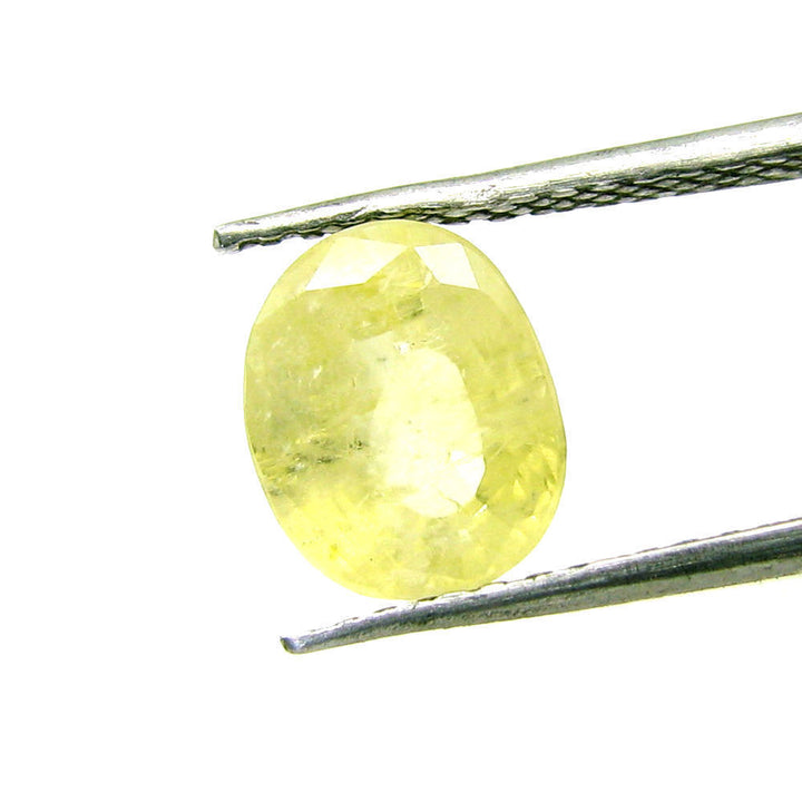 3.5Ct Natural Light Yellow Sapphire Oval Faceted Gemstone