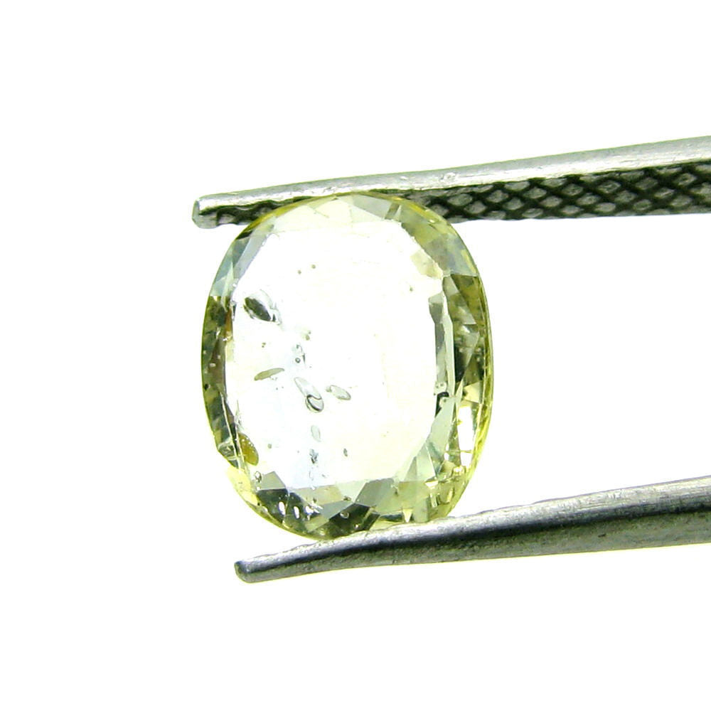 2.4Ct Natural Light Yellow Sapphire Oval Mix Faceted Gemstone