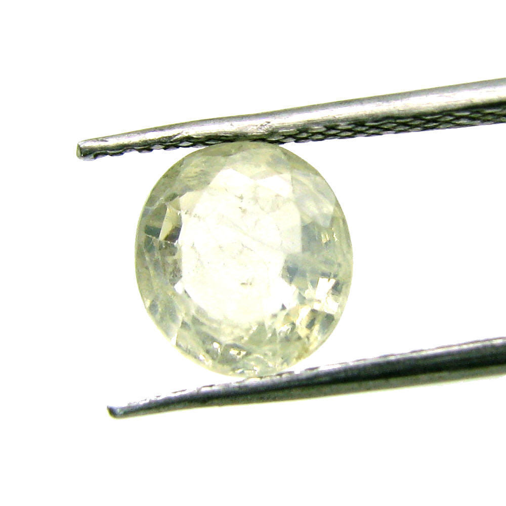 2.55Ct Natural Light Yellow Sapphire Oval Faceted Gemstone