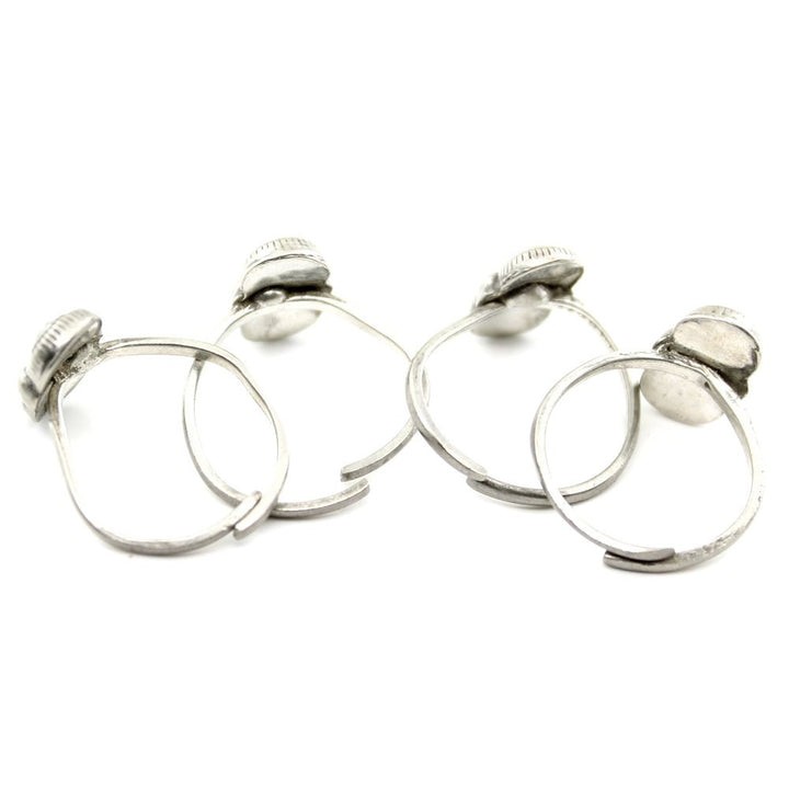 Ethnic Indian Toe Rings 4pc Set Pure Real Silver Pre-owned