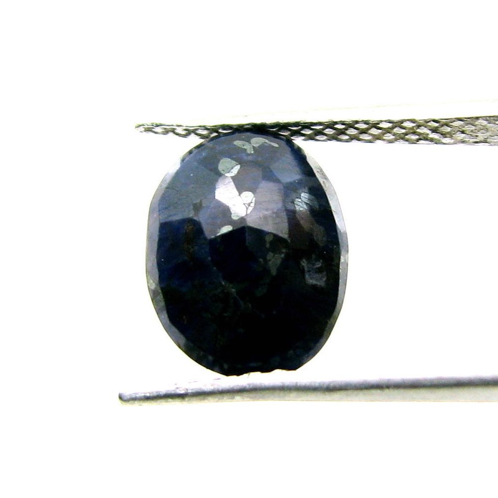 3.7Ct Blue Sapphire African Neelam Metal Inclusions Oval Natural Gemstone