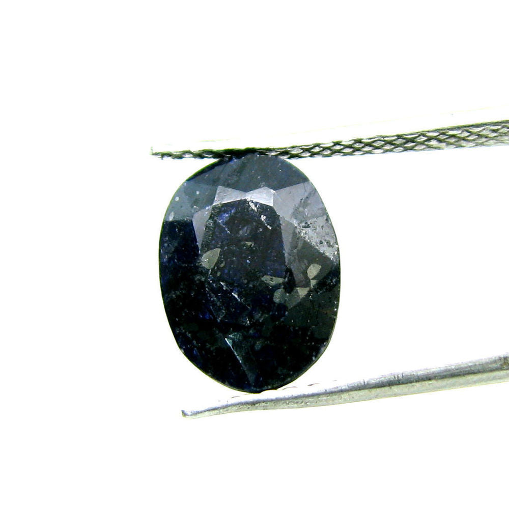 5Ct Blue Sapphire African Neelam Metal Inclusions Oval Natural Gemstone