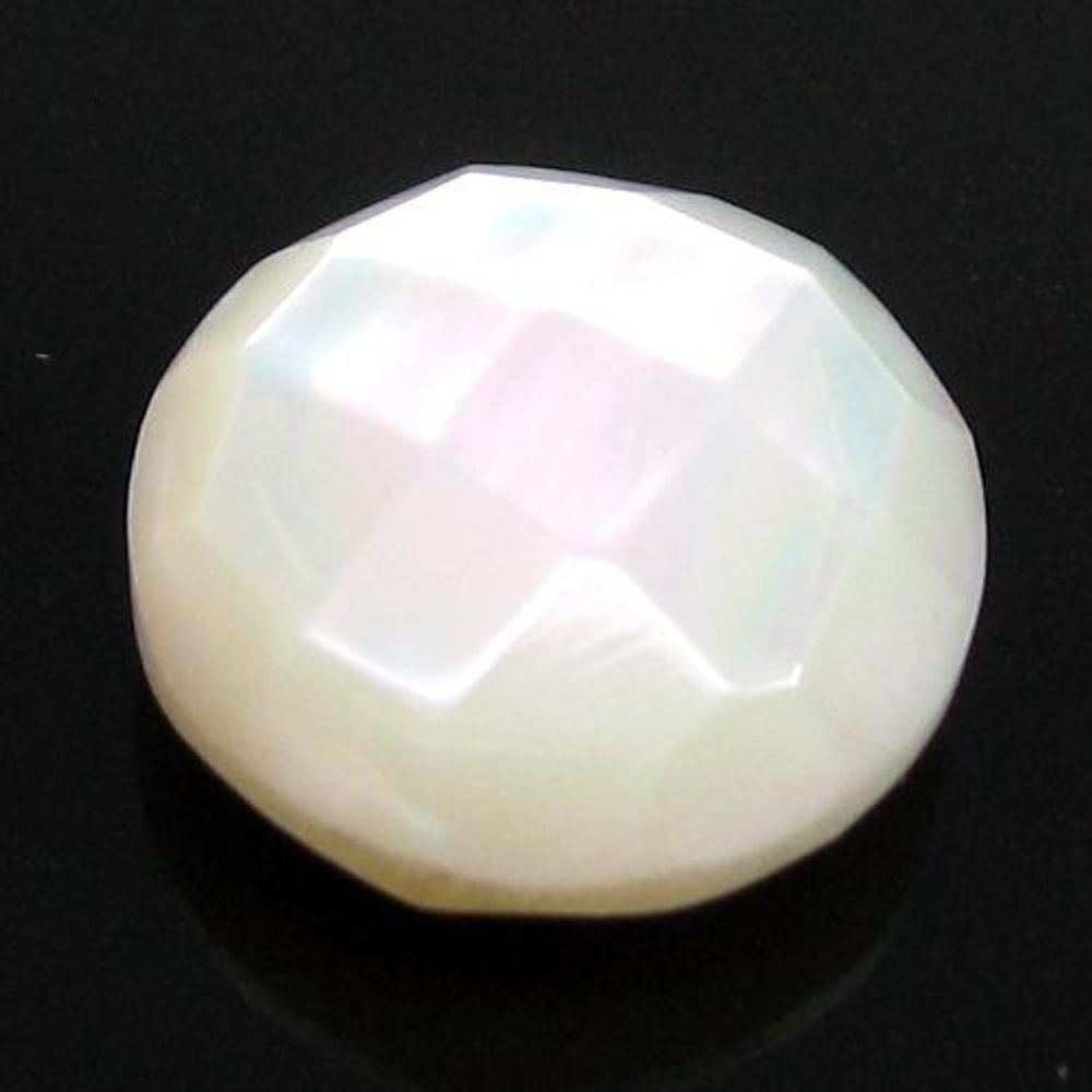 4.2Ct-Natural-Rainbow-Shell-Mother-of-Pearl-Round-Checker-Faceted-Gem