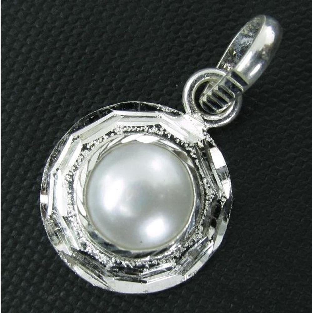 Buy Silver Pendant – Rashi Ratna Birthstone for Moon (Chandra ...