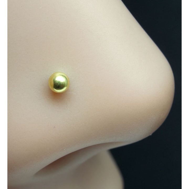 Real Gold Nose Stud Solid 14K Gold Piercing Push pin Nose stud