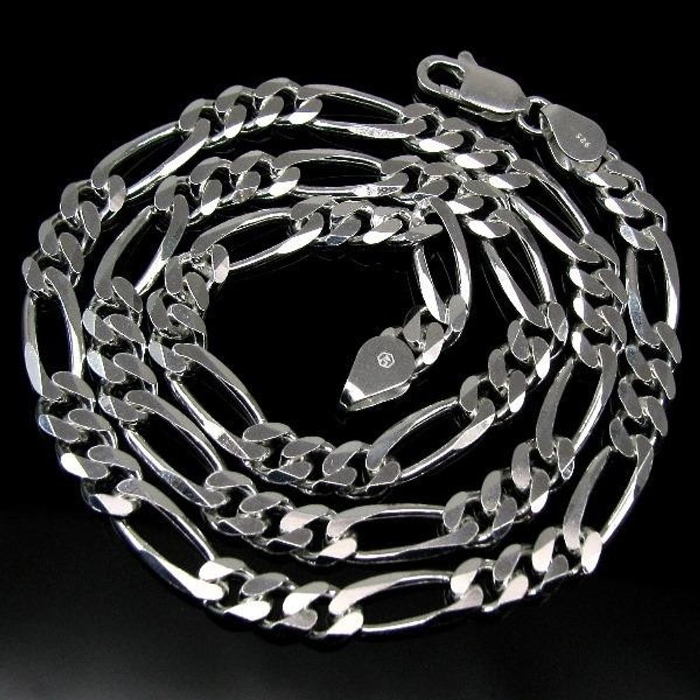 Real-Solid-925-Sterling-Silver-Figaro-Link-Design-Chain-20-Inches