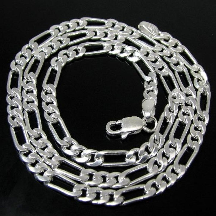 Real 925 Silver Figaro Link Design Chain 20 Inches