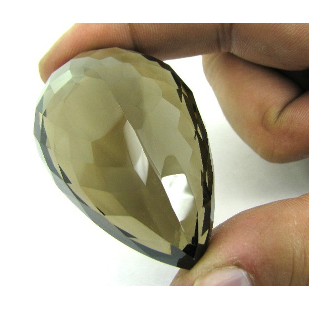Classic Quality Big 232Ct Natural Smoky Quartz Pear Shape Rock Crystal Gemstone