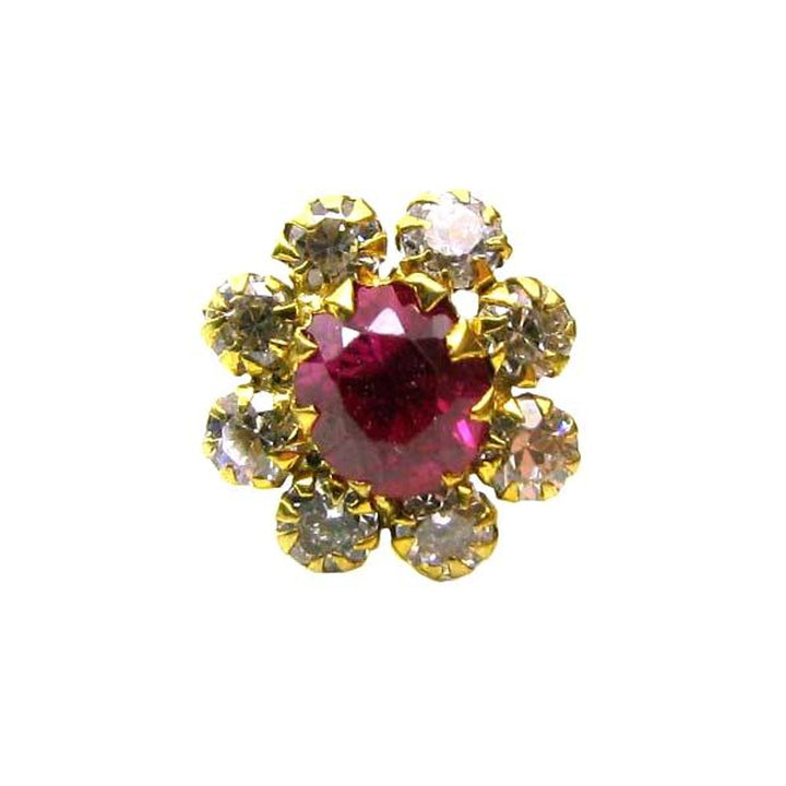 Lovely-Pink-CZ-Body-Piercing-Nose-stud-Pin-Solid-Real-14k-Yellow-Gold